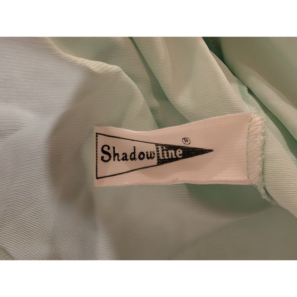 Vintage Shadowline Pajama Set Size 38 Mint Green Embroidered Lace Nylon USA - Picture 6 of 6